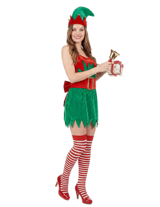 Disfraz de duende de Navidad para mujer