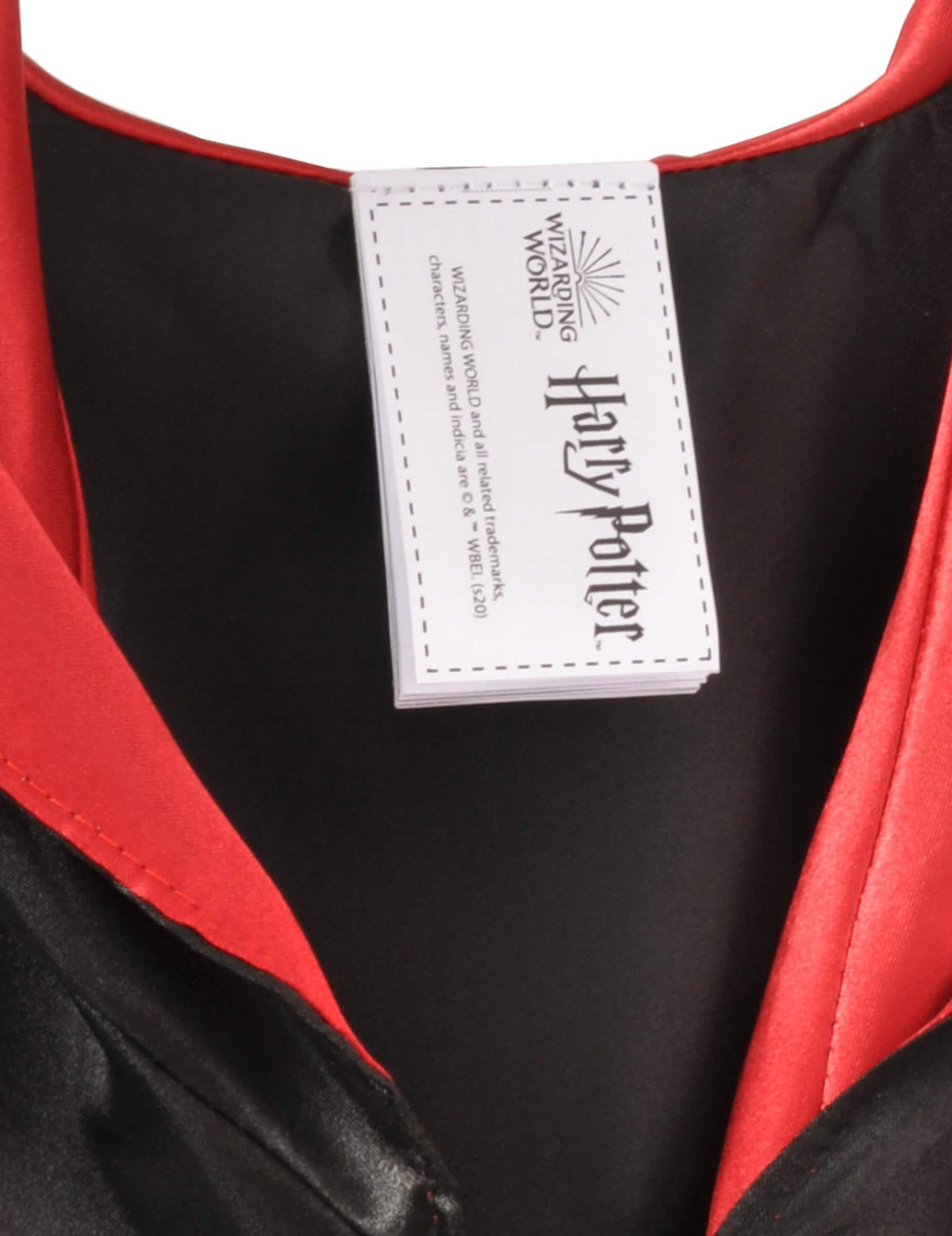 Détail de l'étiquette officielle du déguisement et accessoire Harry Potter