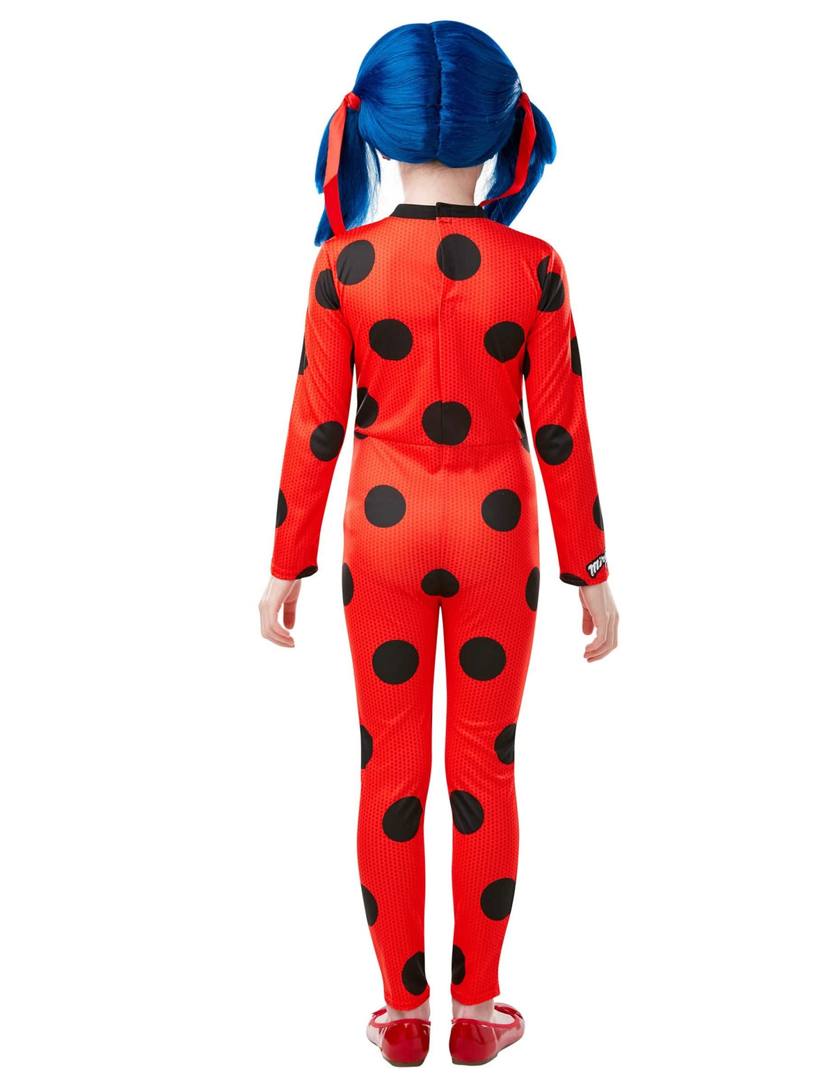 Vista trasera del disfraz y máscara Miraculous Ladybug