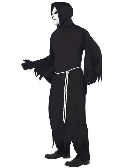 Vue de profil du déguisement de faucheur Halloween pour adulte