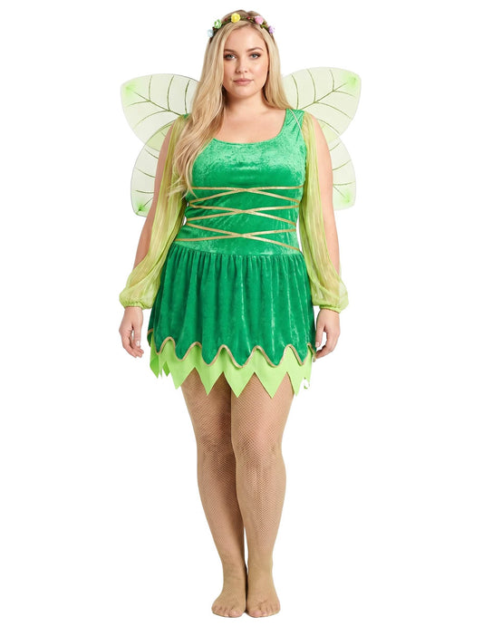 Disfraz hada sexy verde mujer