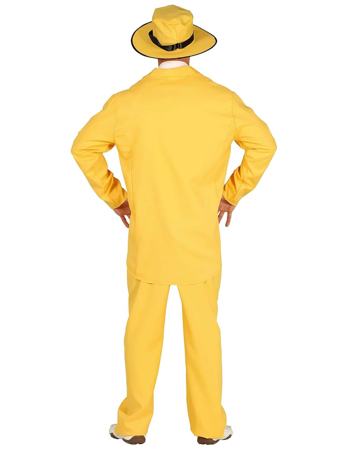 Vista trasera del disfraz de gangster para adulto amarillo