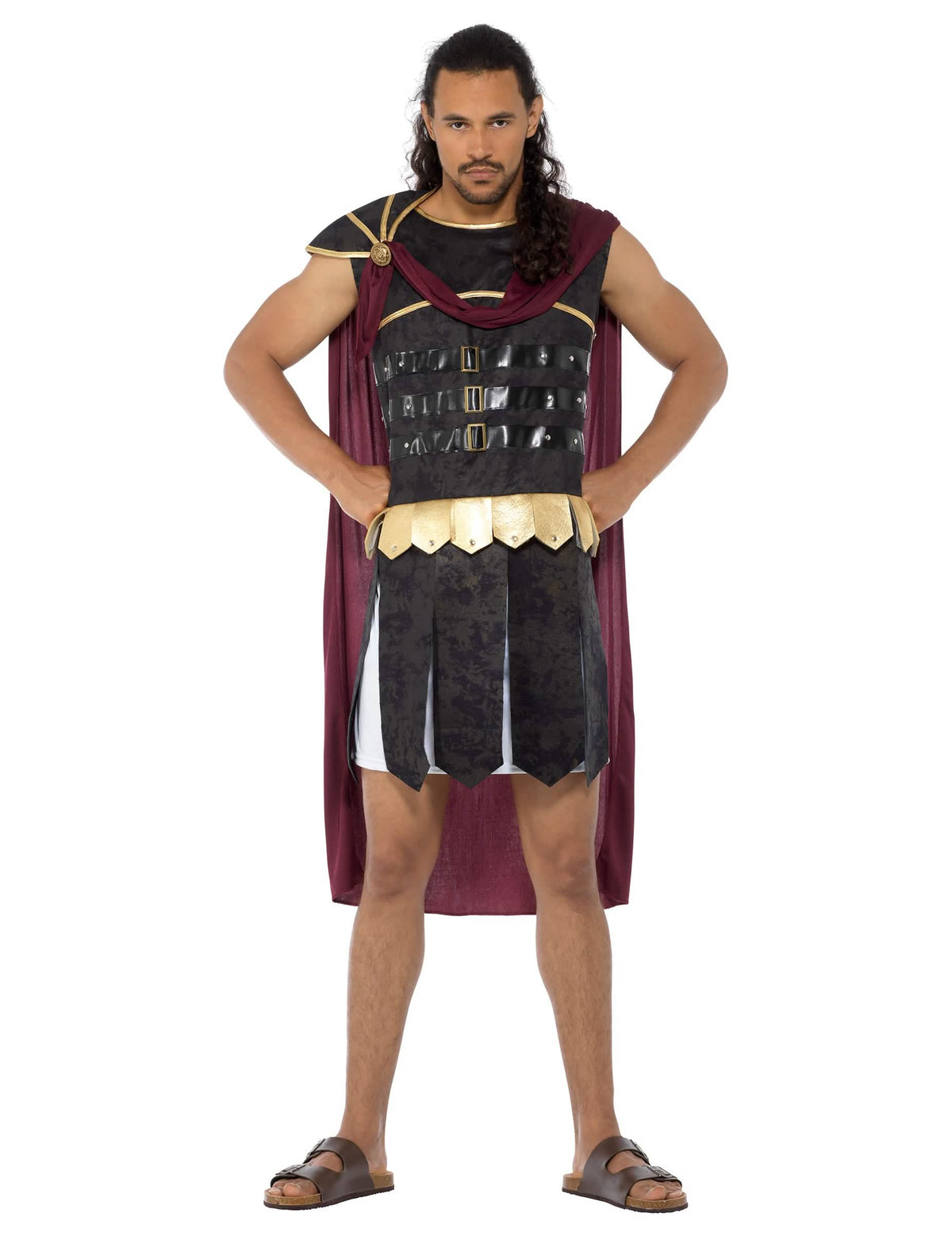 Vista frontal del disfraz de gladiador romano