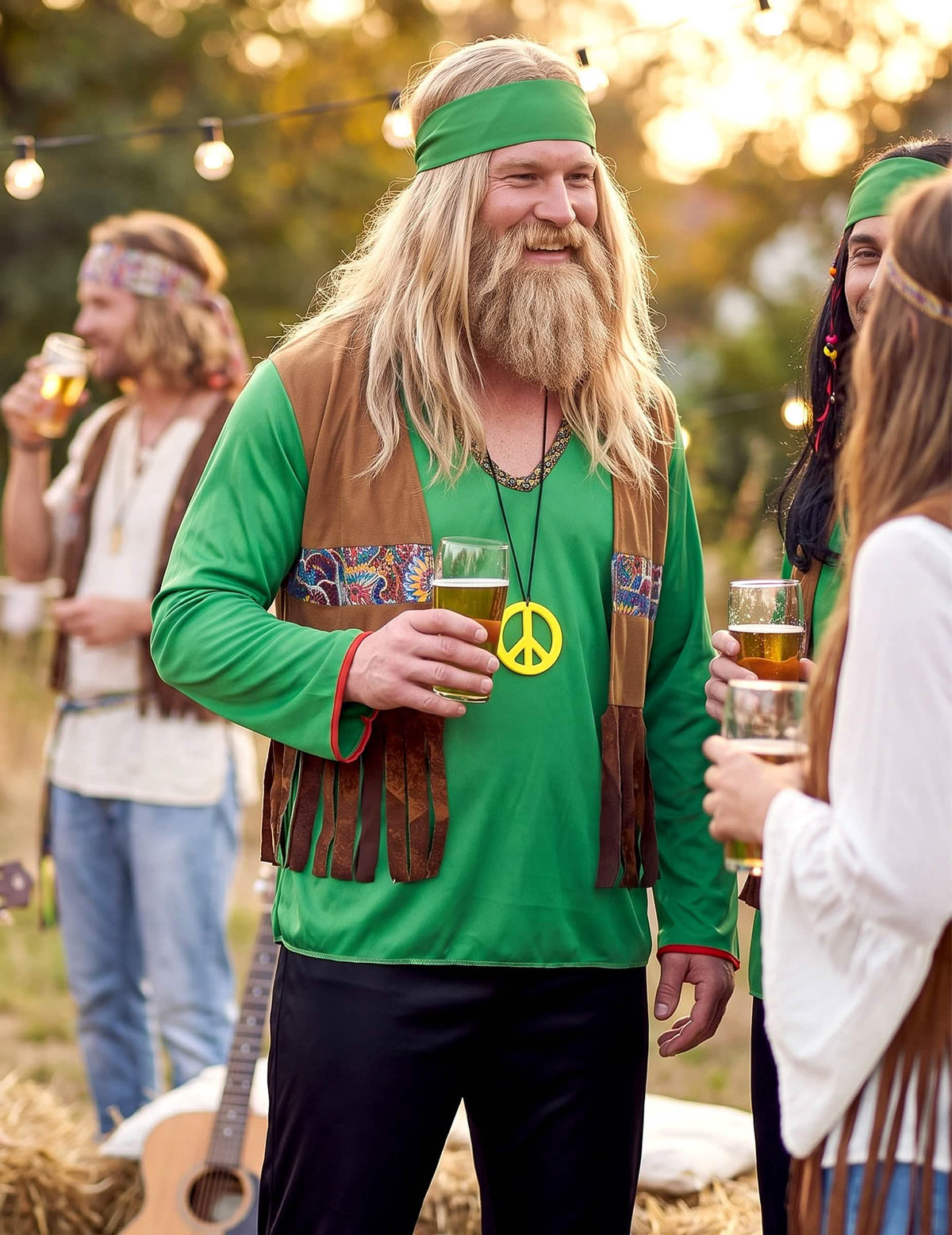 Disfraz de hippie verde