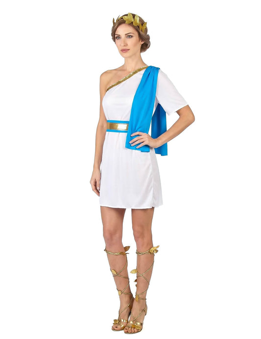 Disfraz emperatriz griega azul mujer