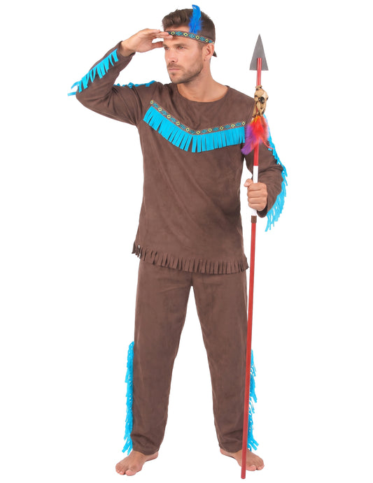 Disfraz indio marrón hombre