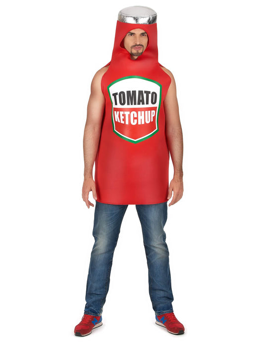 Disfraz de pareja de patatas fritas y ketchup para adulto