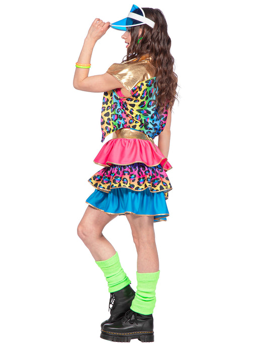 Disfraz kitsch de pantera multicolor para mujer