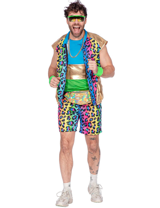 Disfraz kitsch pantera multicolor hombre