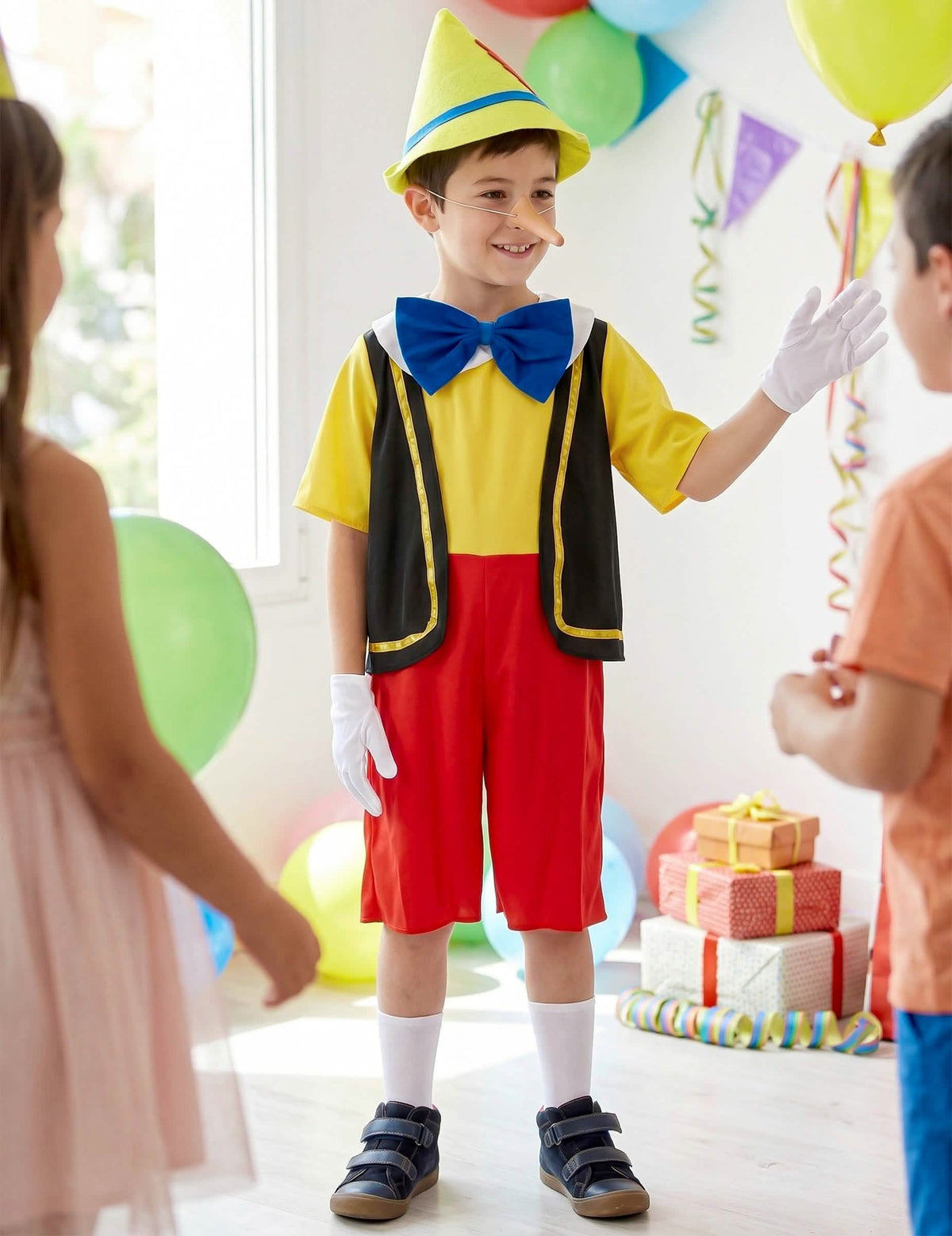 Escenificación del disfraz de marioneta pequeño mentiroso para niño