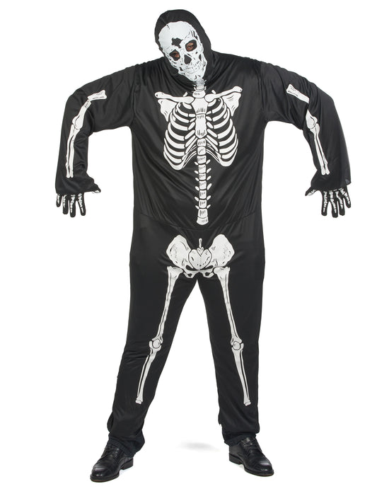 Vue de face du déguisement de squelette