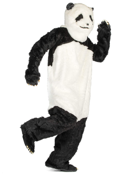 Vue de profil du déguisement de panda pour adulte