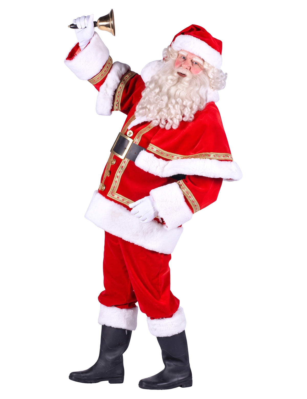 Disfraz de Papá Noel de lujo con capa para hombre