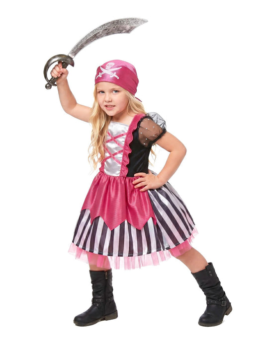 Disfraz pirata rosa niña