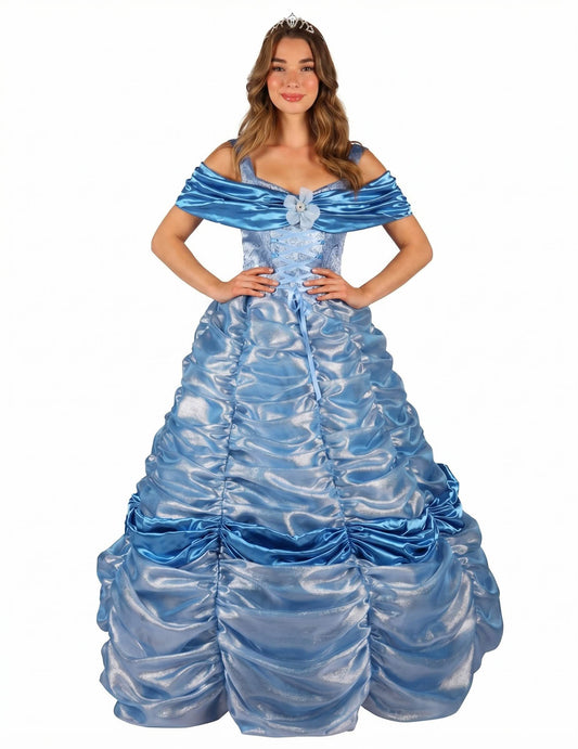 Disfraz de princesa azul de alta calidad para mujer