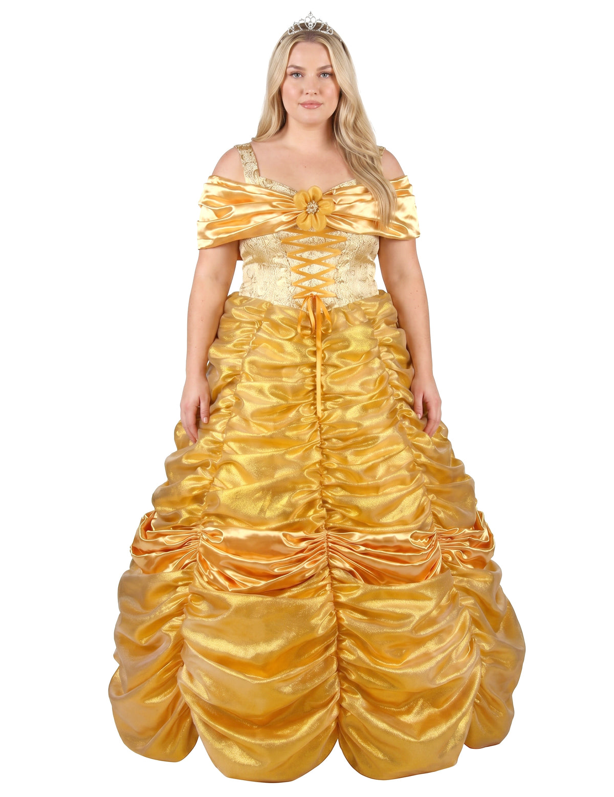 Disfraz de princesa amarillo de alta gama para mujer