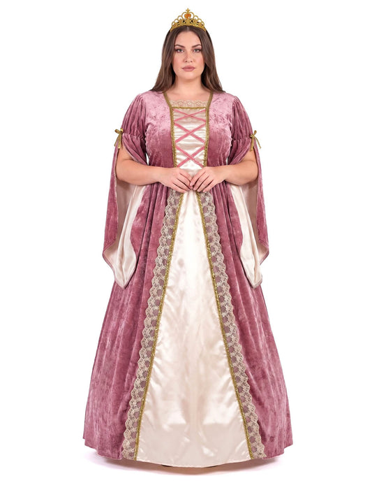 Disfraz de Princesa Medieval Rosa y Blanco Grande Mujer