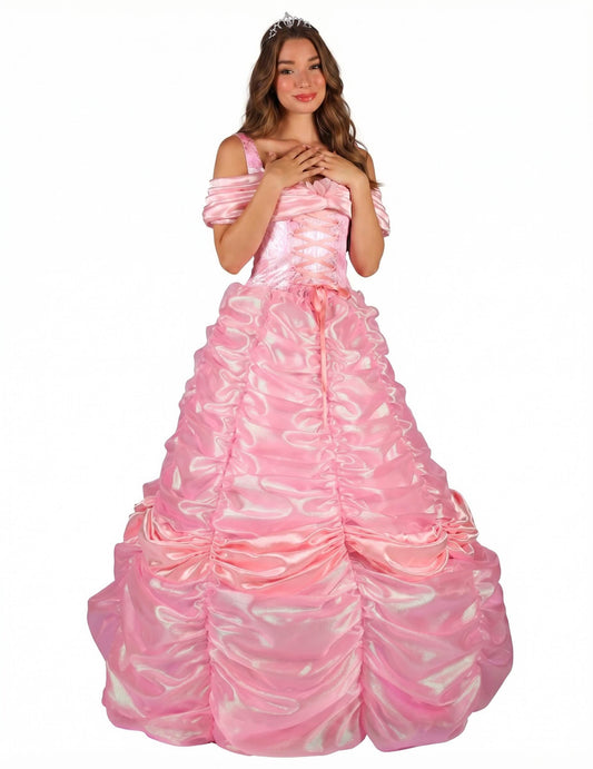 Disfraz de princesa rosa de alta gama para mujer