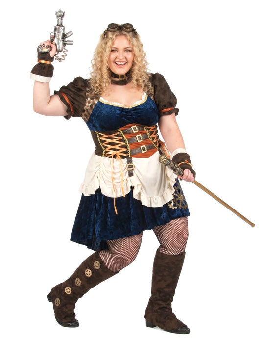 Disfraz de steampunk retro futurista para mujer talla grande