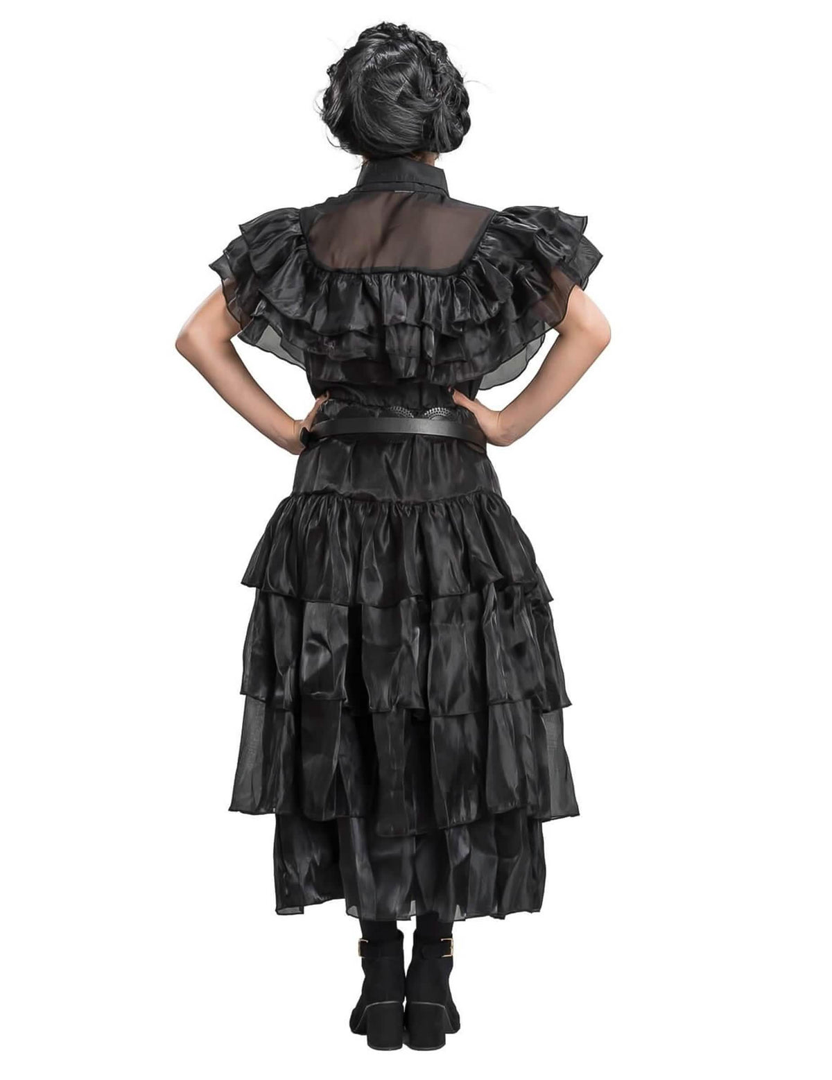 Vue de dos du déguisement robe de bal Mercredi Addams