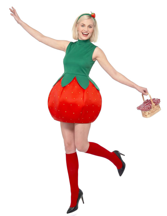 Disfraz vestido fresa Mujer