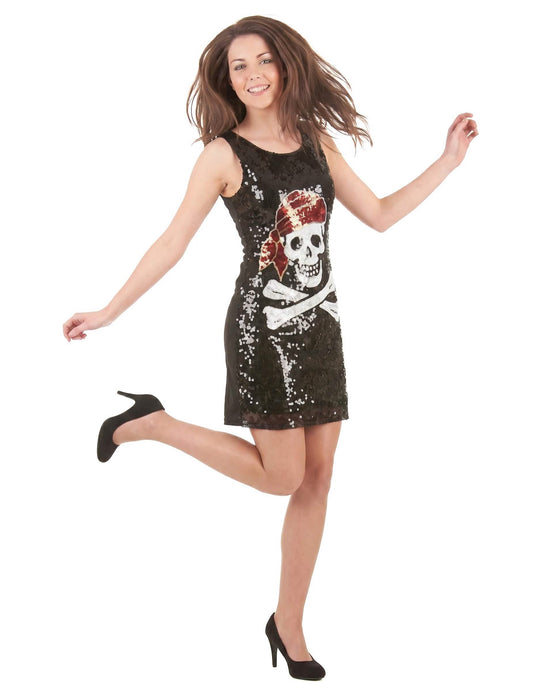 Disfraz vestido lentejuelas calavera