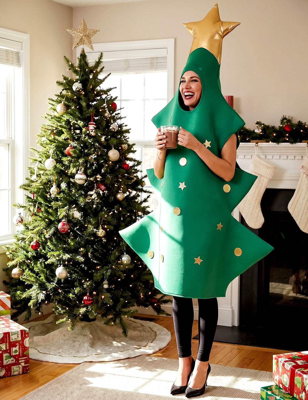Disfraz árbol de Navidad 3D adulto