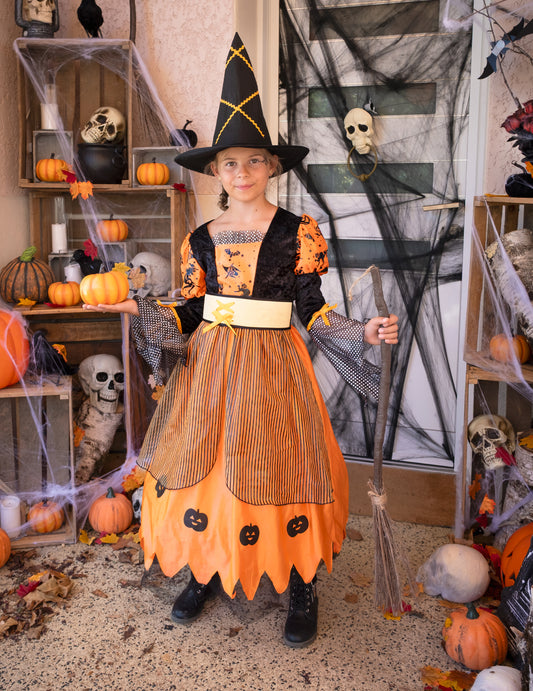 Disfraz de bruja para niña ideal para Halloween