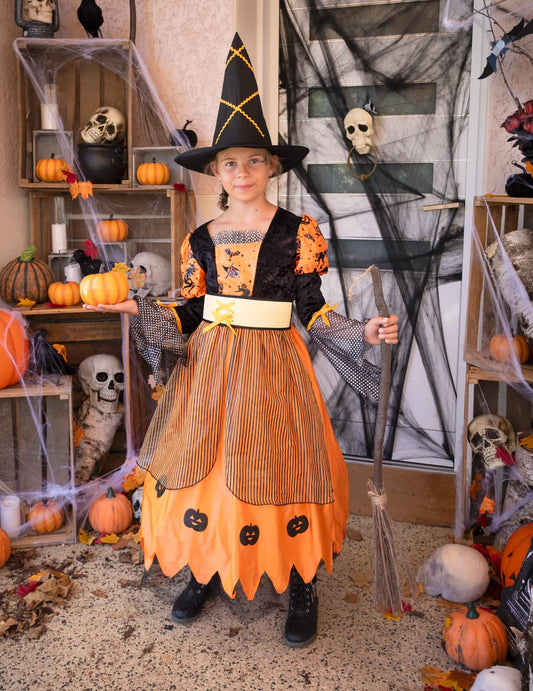 Disfraz de bruja para niña ideal para Halloween