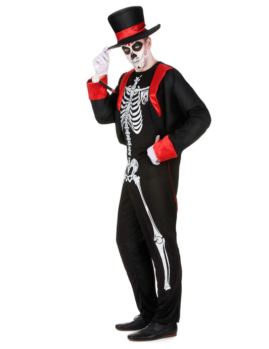 Disfraz de esqueleto chic hombre