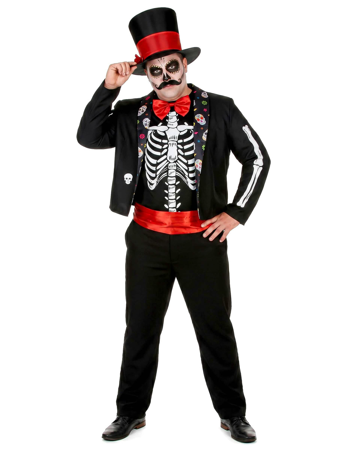 Disfraz de esqueleto Día de los Muertos hombre