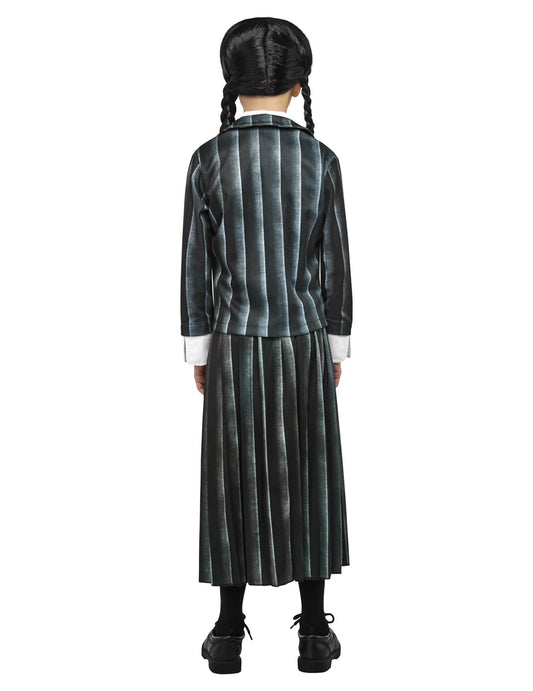 Vue de dos du déguisement uniforme scolaire Mercredi Addams™