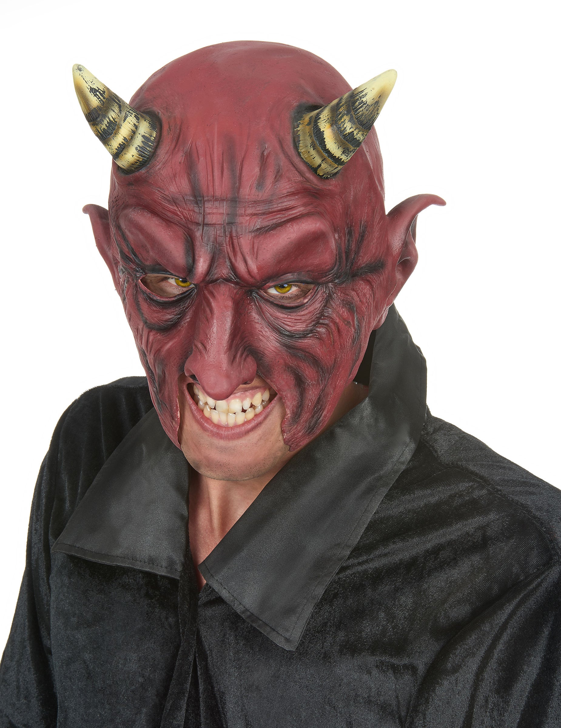 Máscara De Demonio De Látex Para Halloween – Disfraz De Diablo Con Visibilidad Y Transpirabilidad (Talla Única)
