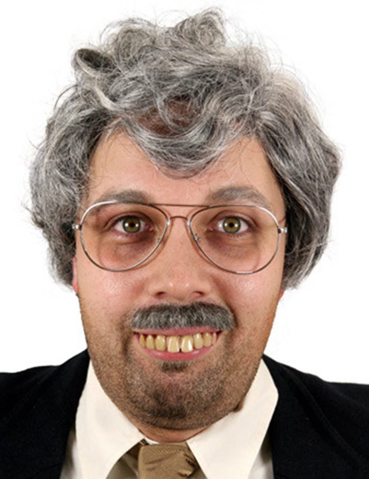 Dentadura humorística para adulto con dientes amarillos y pegamento