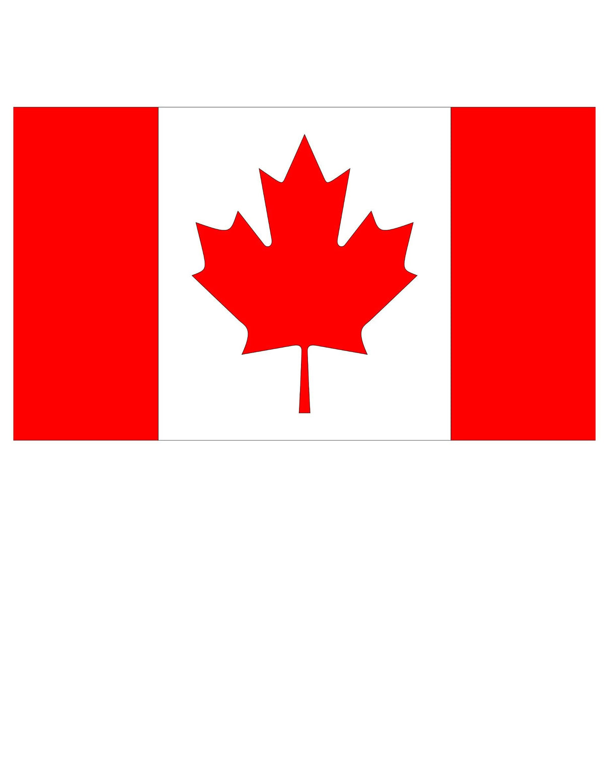 Bandera de aficionados de Canadá para adulto rojo y blanco