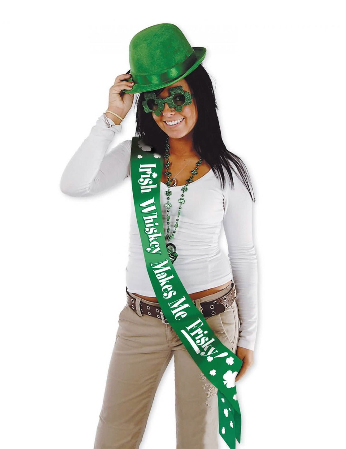 Bufanda satinada humorísticos san patricio adulto verde con inscripción
