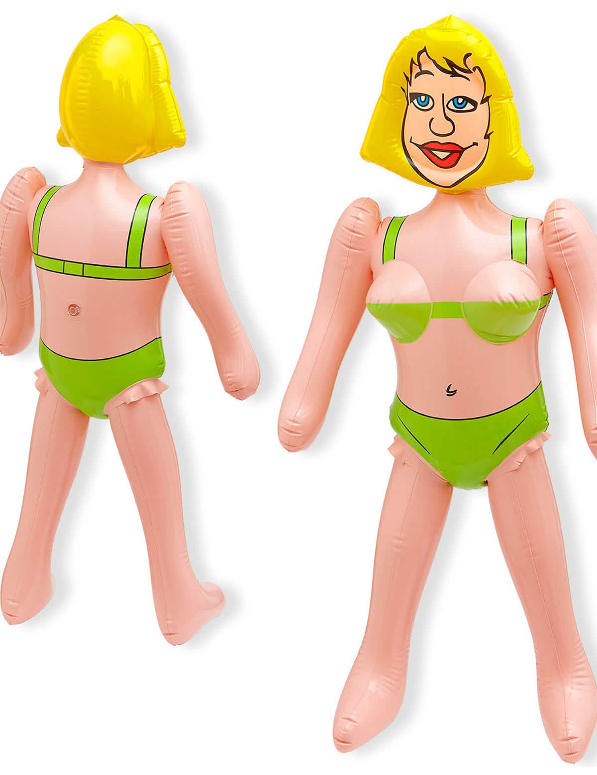 Esposa carry me humorísticos para adulto rubia con bikini verde