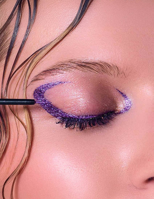 Eyeliner con purpurina violeta Si si la paillette™