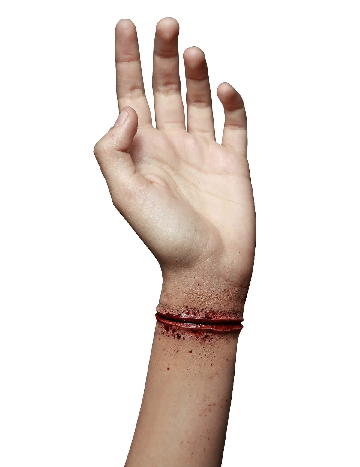 Falsa herida de muñeca cortada para adulto halloween ensangrentada realista