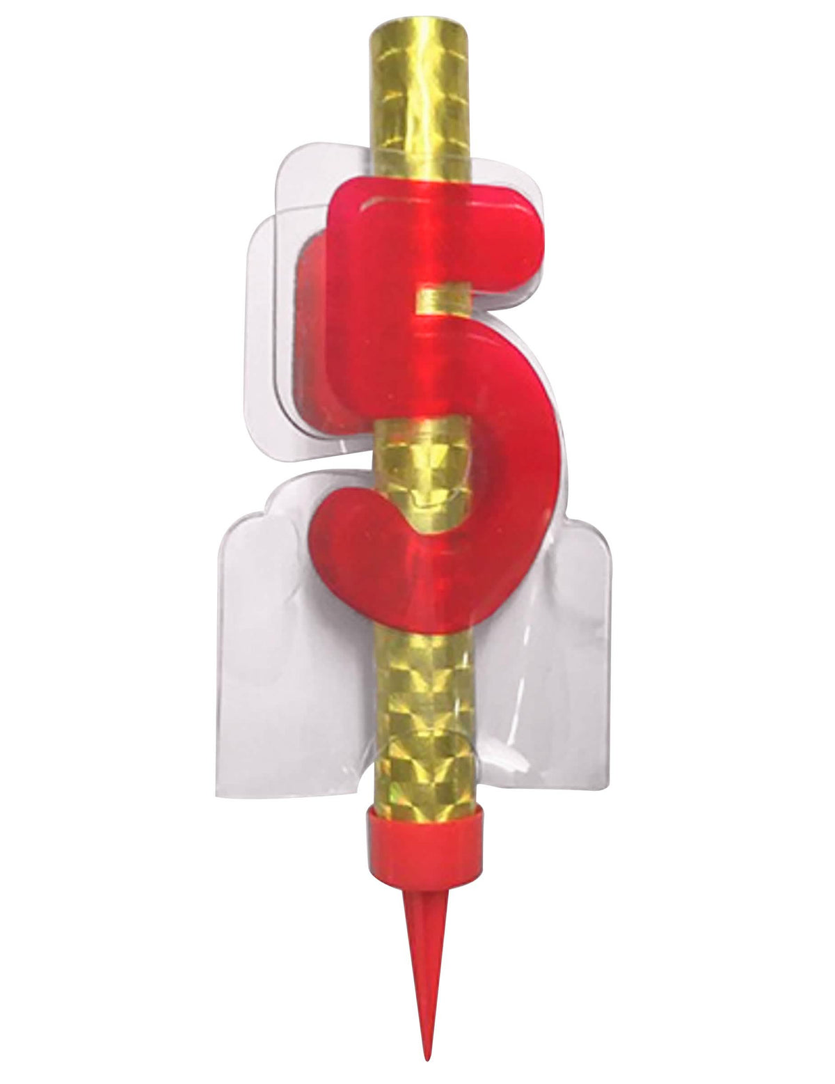 Fuente luminosa número 5 para tarta rojo