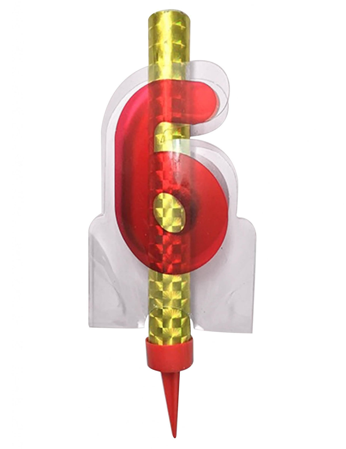 fuente luminosa número 6 para cumpleaños rojo