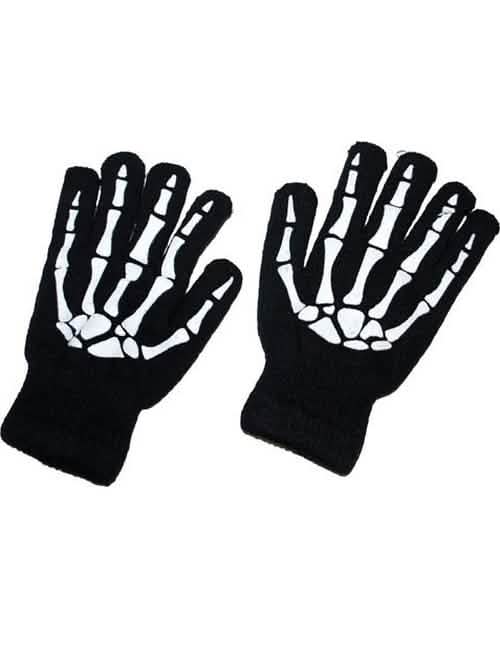 guantes esqueleto para adulto negros y blancos