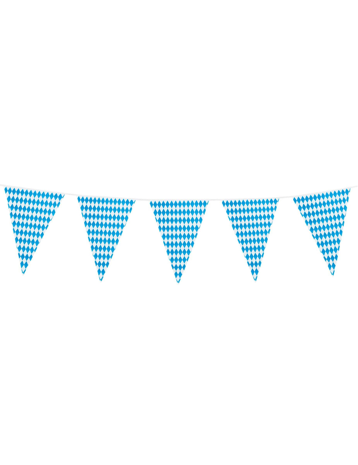 Guirnalda de banderines de rombos para decoración azul y blanca