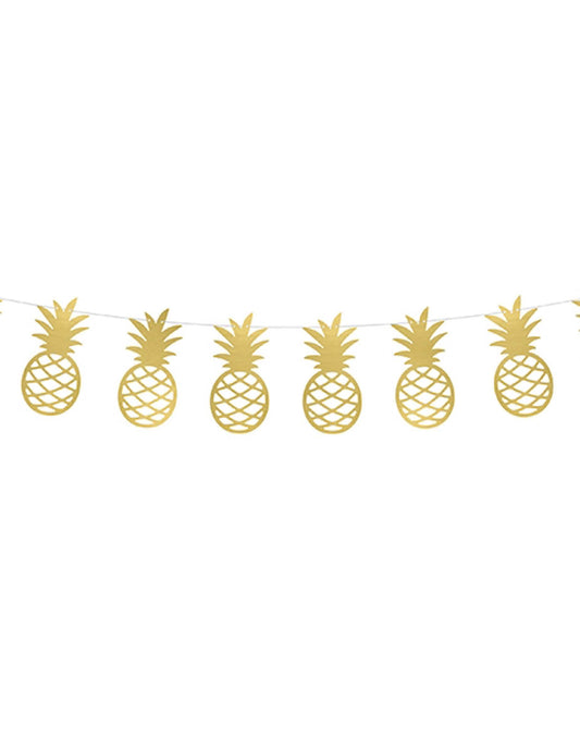 Guirnalda DIY Piña Dorada Metálica 150 cm Kit Decoración