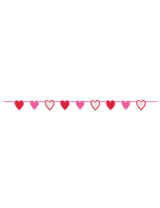 Vue d'ensemble de la guirlande coeurs à motifs