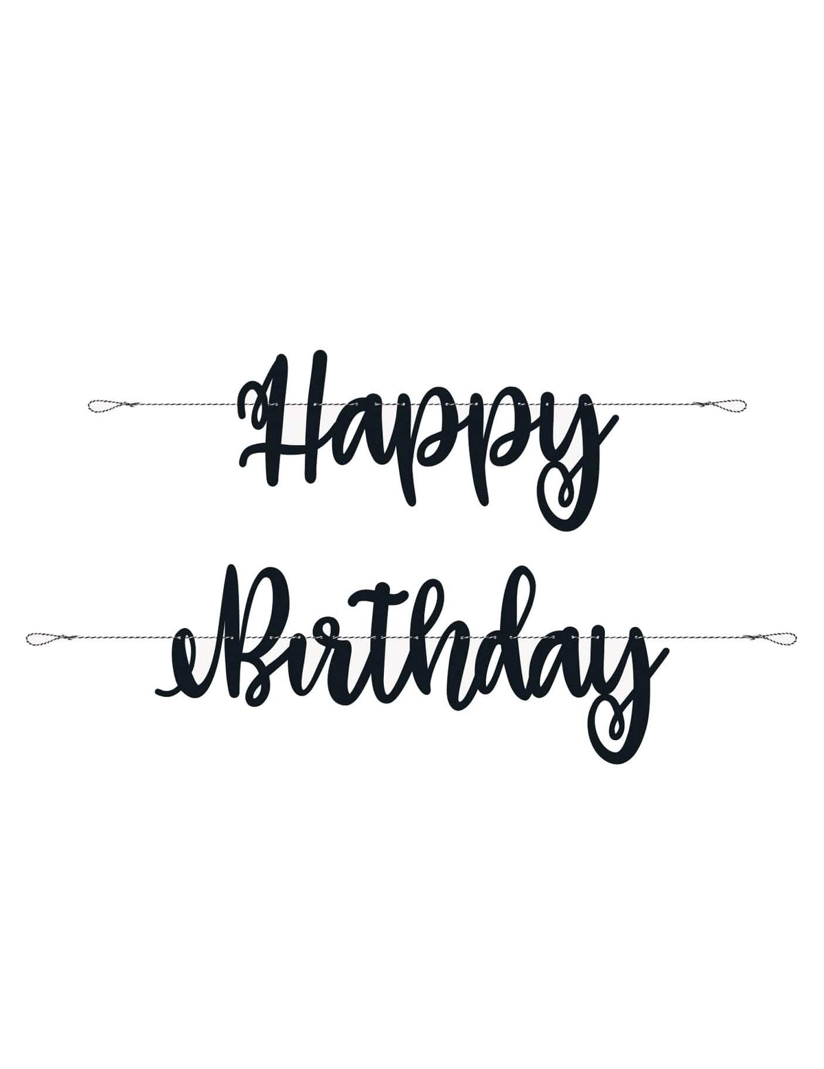 Guirnalda de cartón Happy Birthday para cumpleaños negra