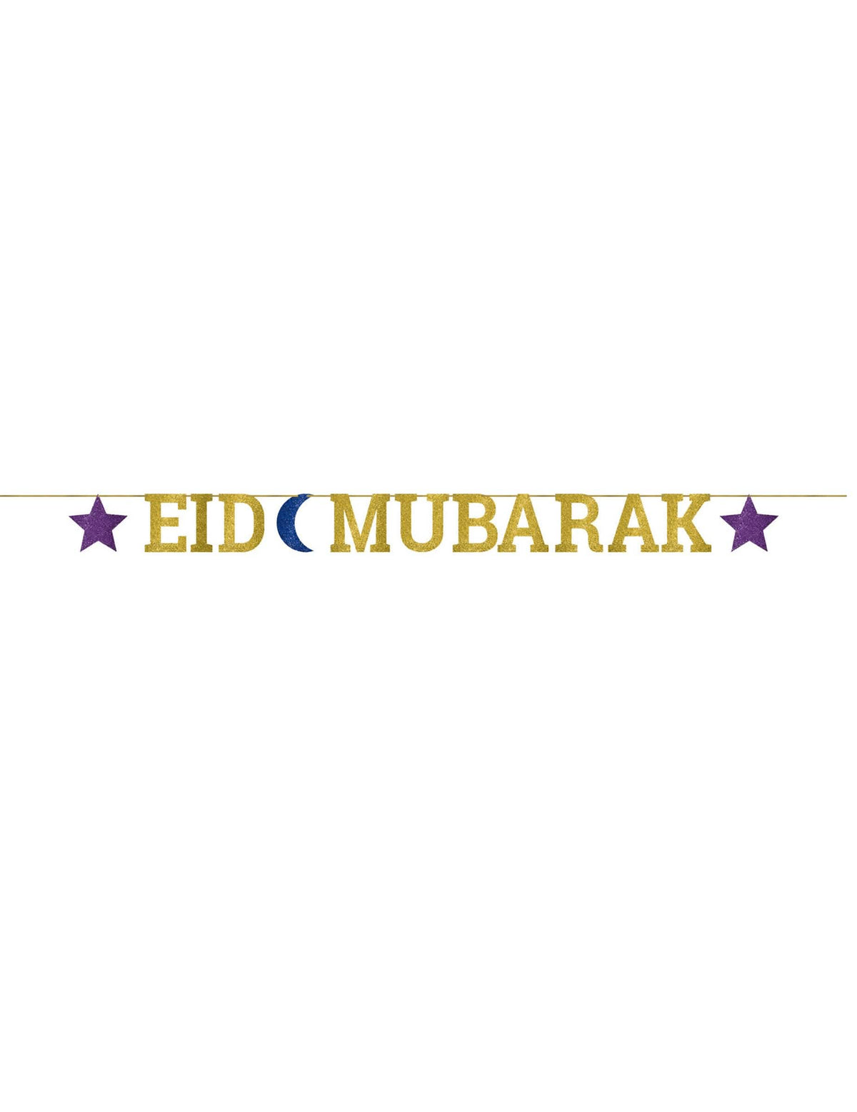 Vista general de la guirnalda de letras de cartón Aïd Mubarak