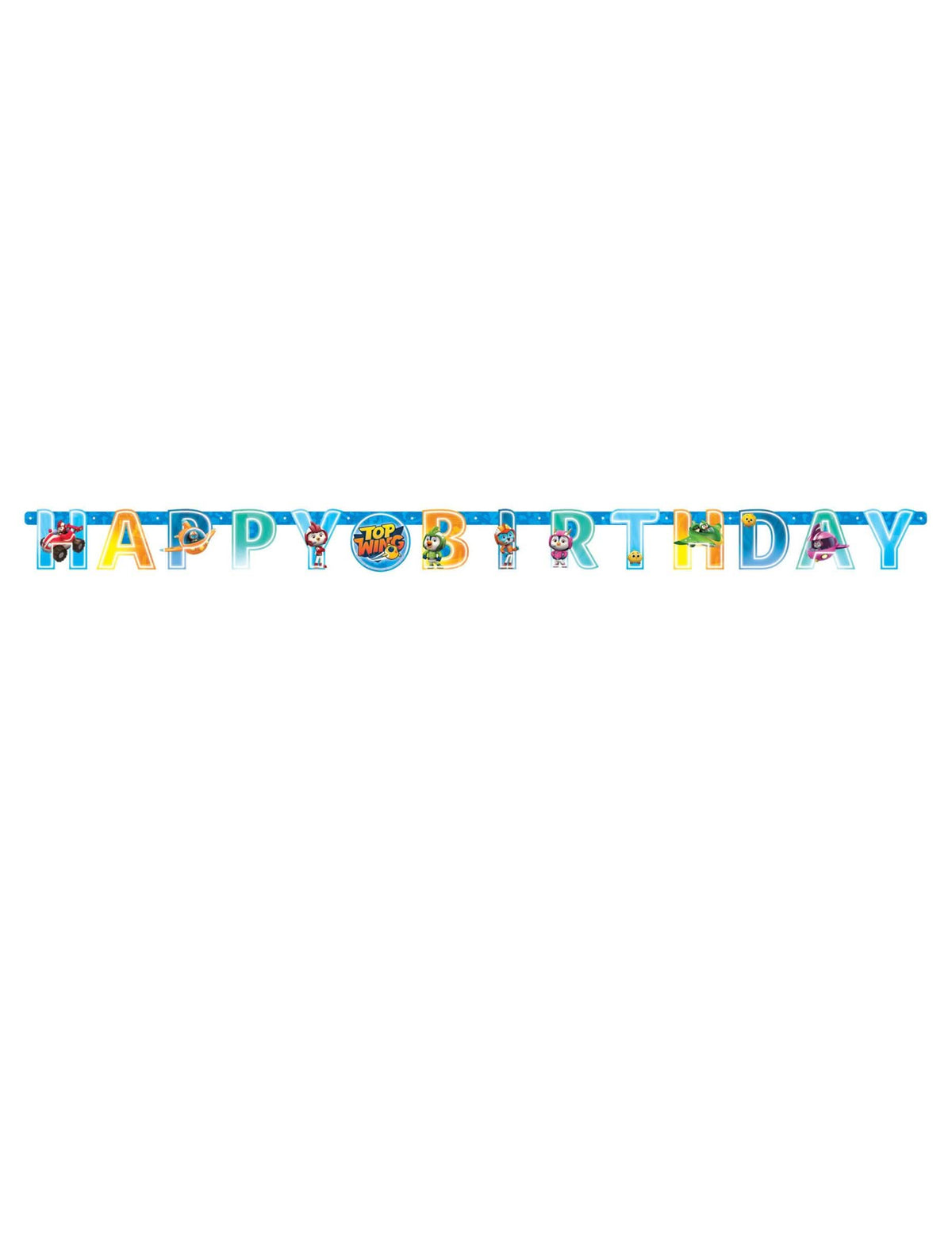 Vue d'ensemble de la guirlande de letras de papel Happy Birthday Top Wing