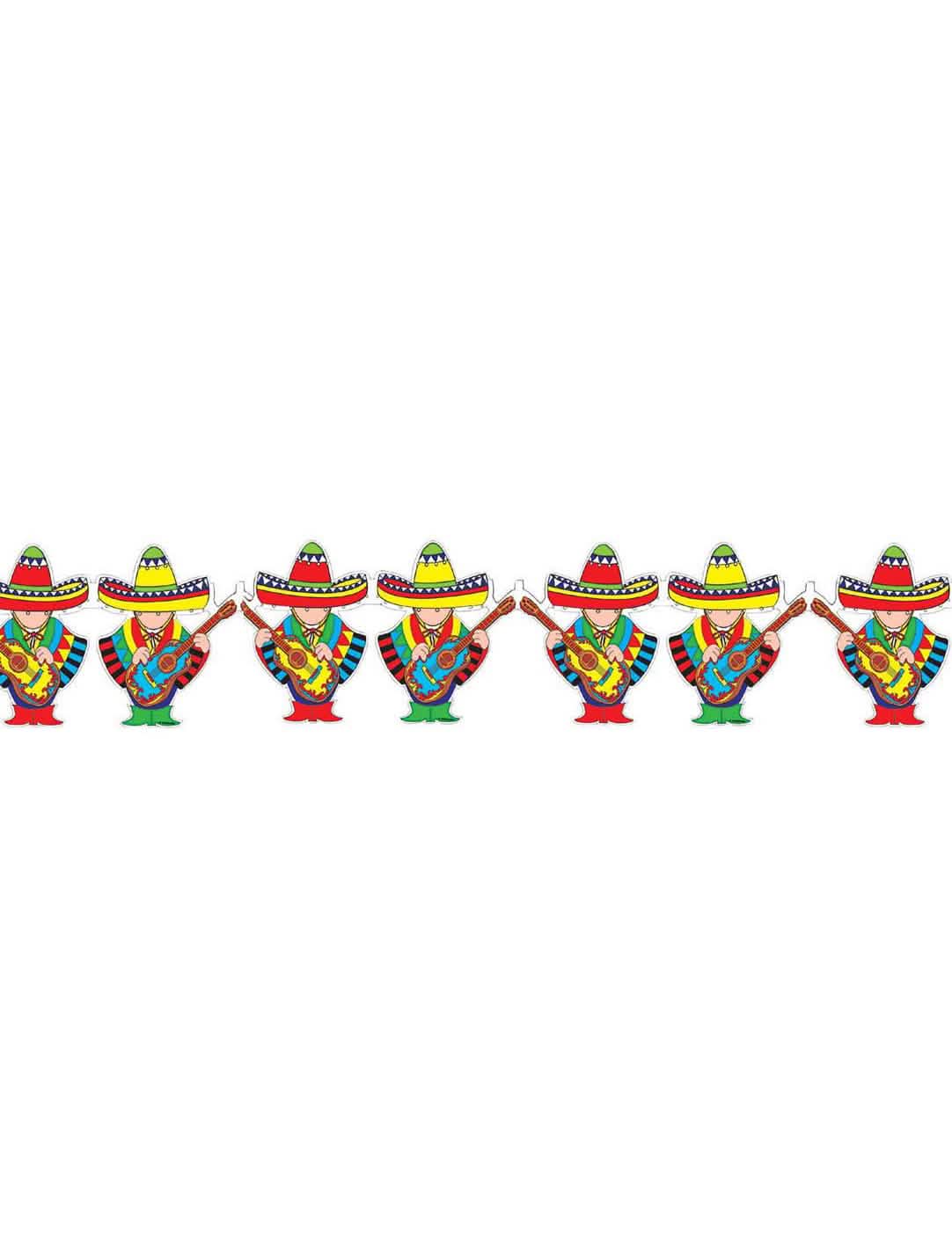 Guirnalda mariachi México para decoración de fiesta multicolor