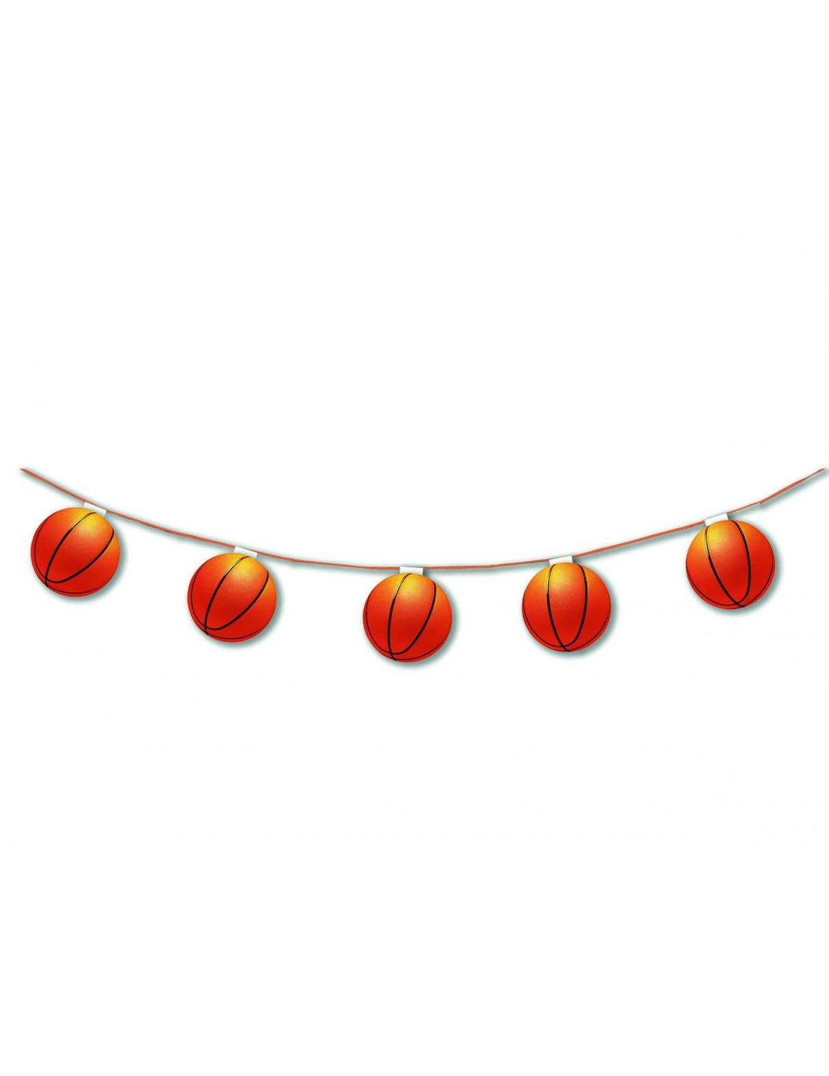 Guirnalda de papel ignífugo globos de baloncesto para decoración naranja y negro